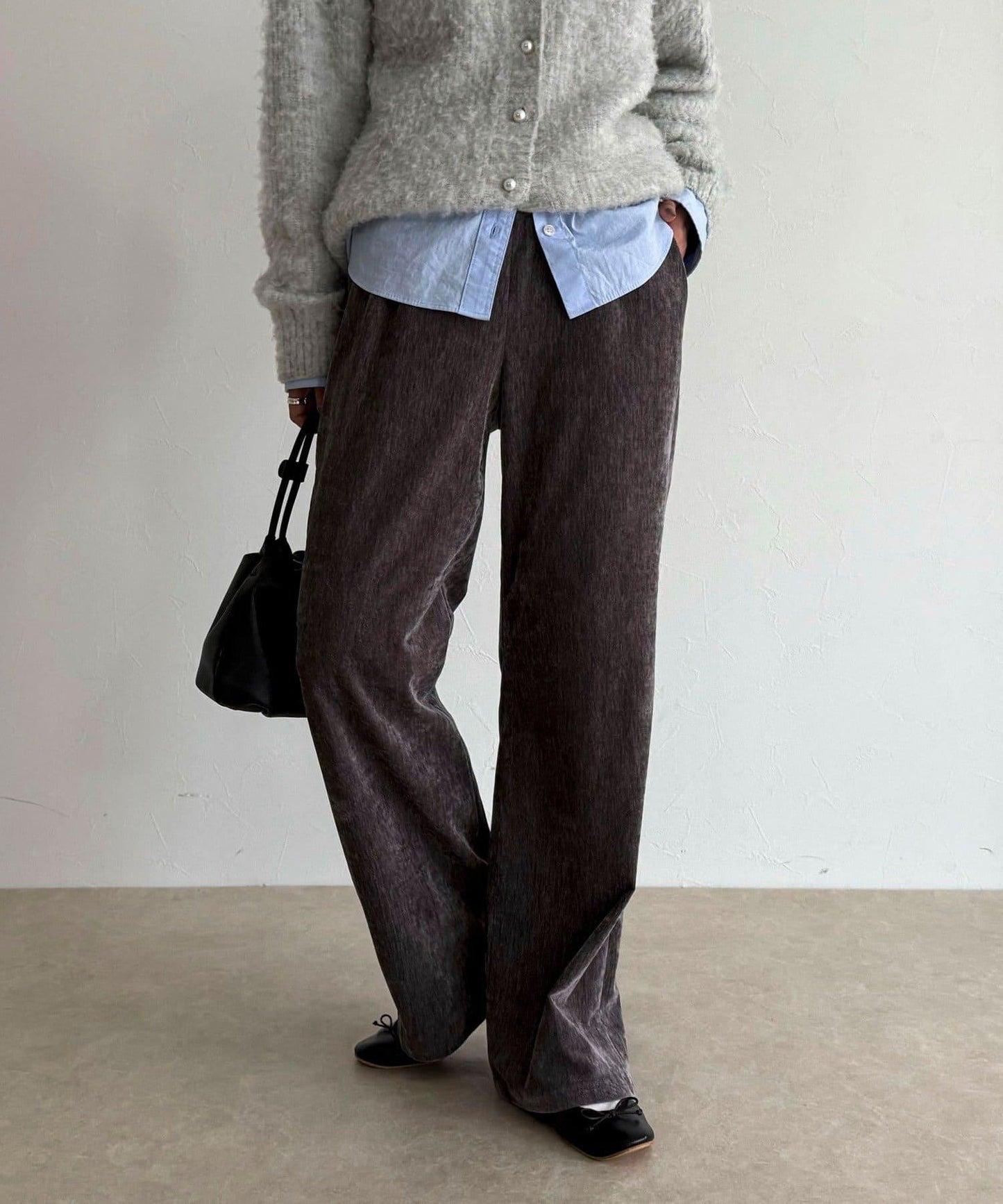 燈芯絨彈力喇叭褲