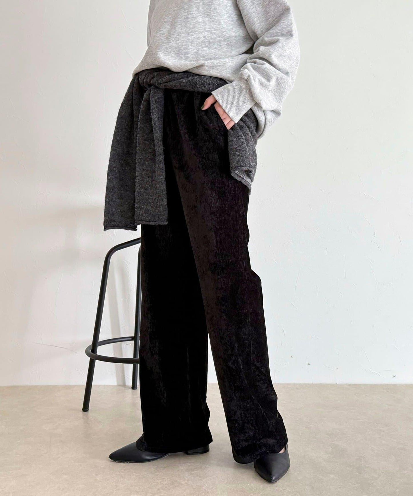 燈芯絨彈力喇叭褲