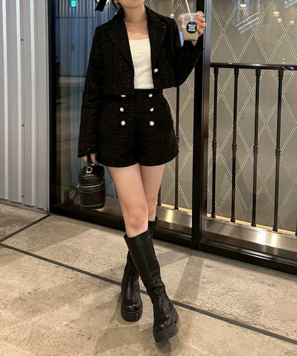 【套裝可搭配】粗花呢短款夾克