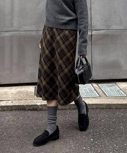 格紋中長裙