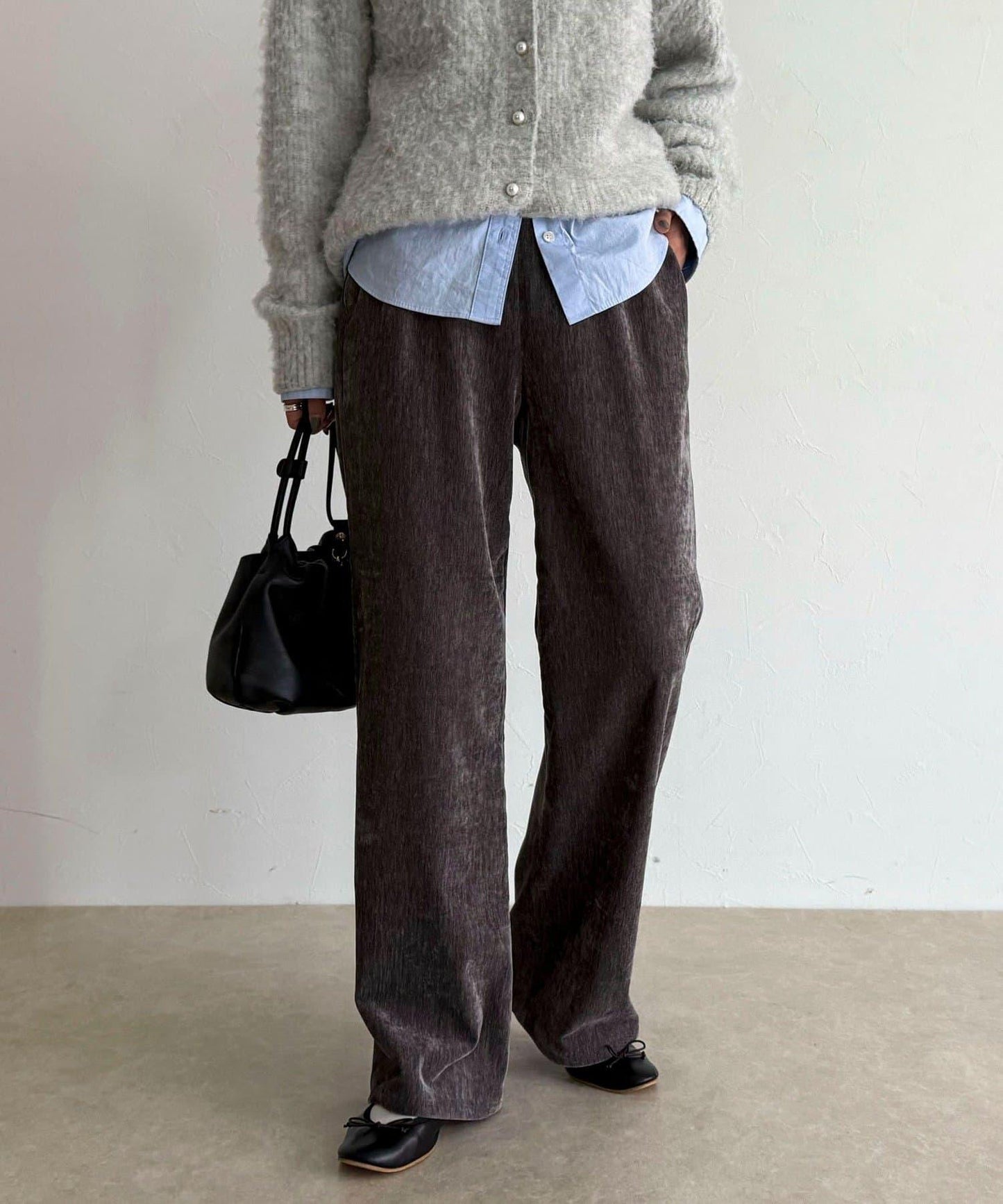 燈芯絨彈力喇叭褲