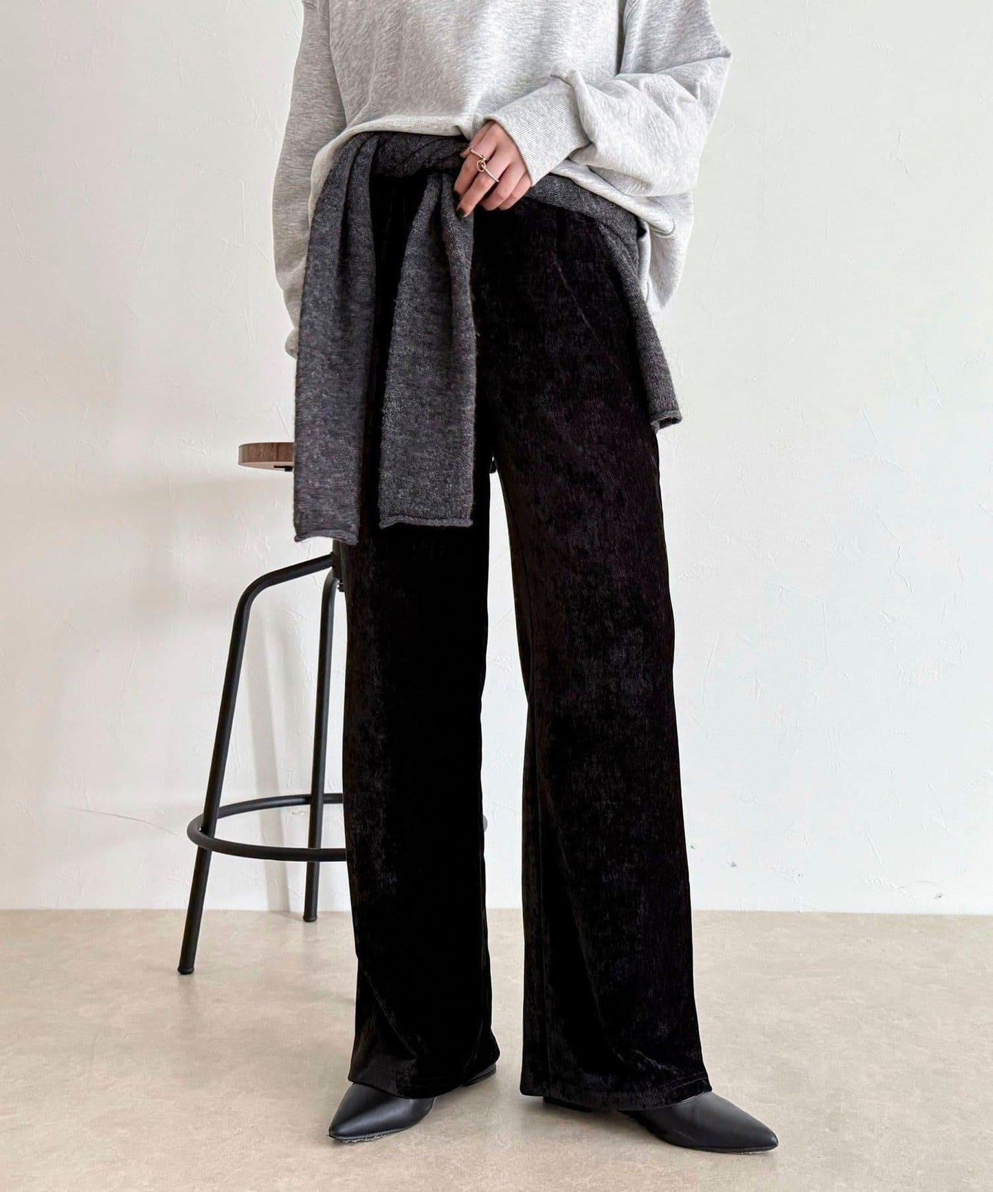 燈芯絨彈力喇叭褲