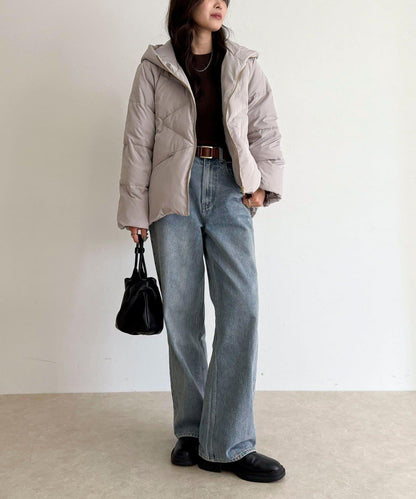 柔軟交叉羽絨大衣