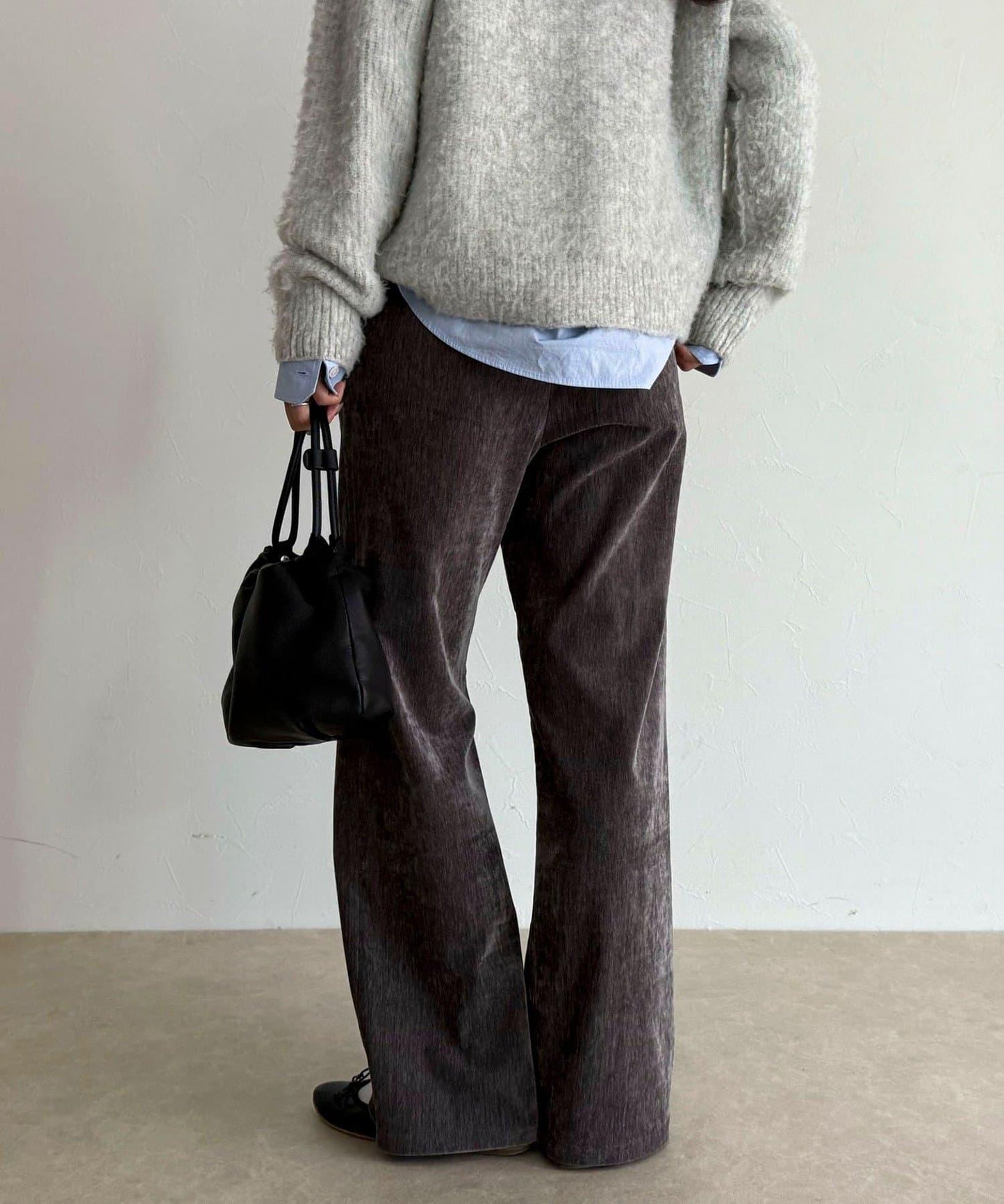 燈芯絨彈力喇叭褲