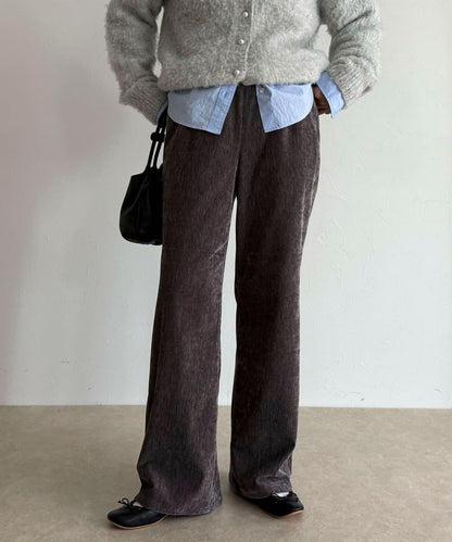 燈芯絨彈力喇叭褲