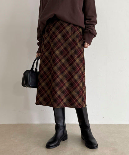 格紋中長裙