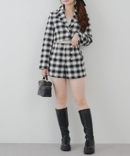 【套裝可搭配】粗花呢短款夾克