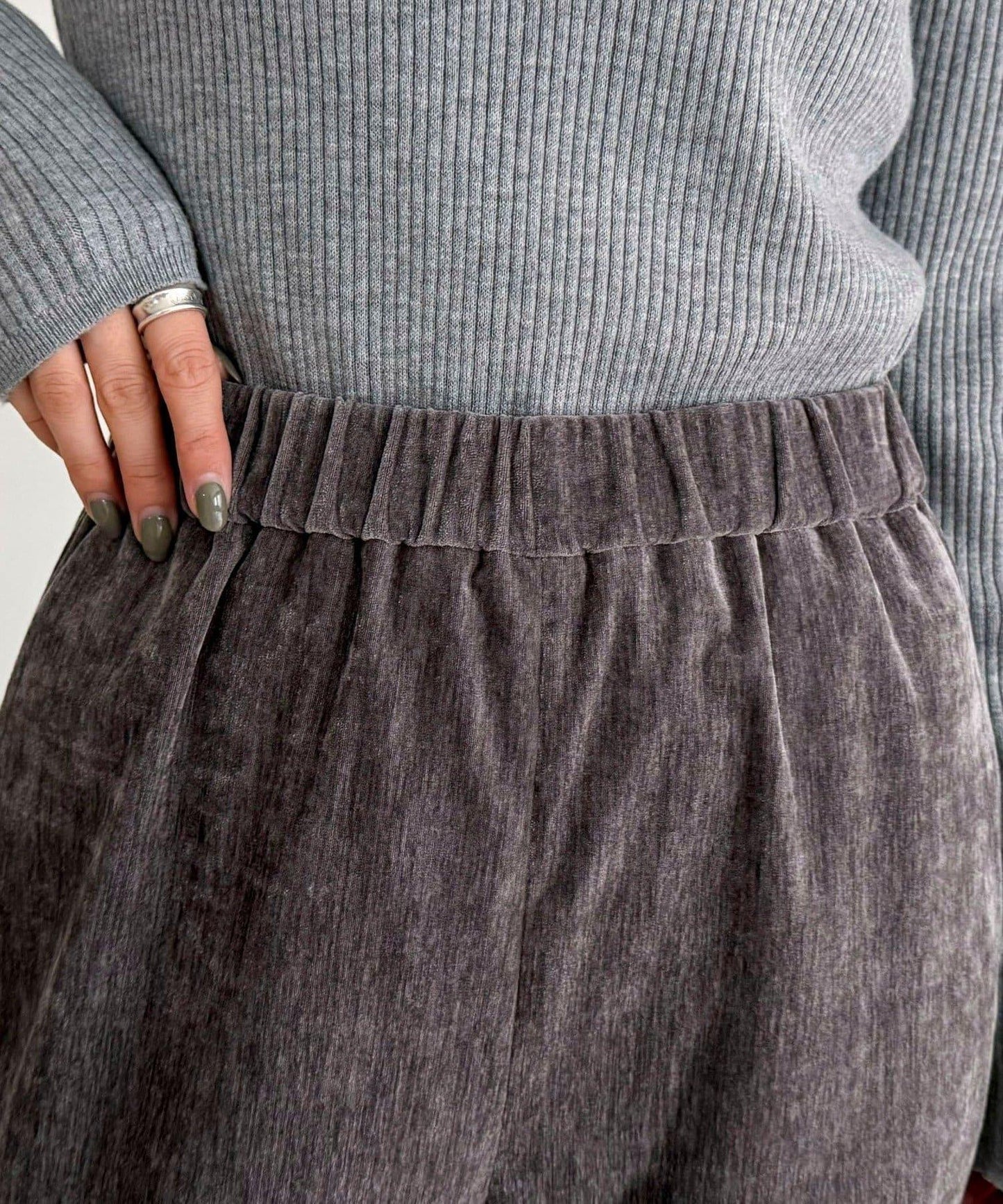 燈芯絨彈力喇叭褲