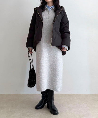 柔軟交叉羽絨大衣