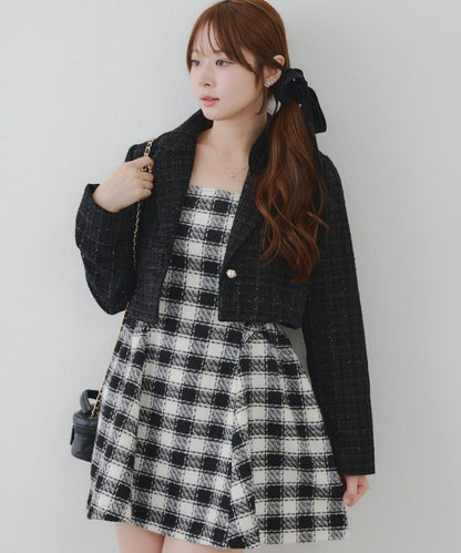 【套裝可搭配】粗花呢短款夾克