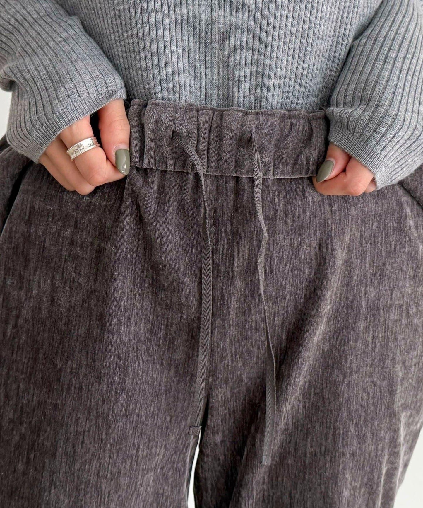 燈芯絨彈力喇叭褲