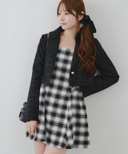 【套裝可搭配】粗花呢短款夾克