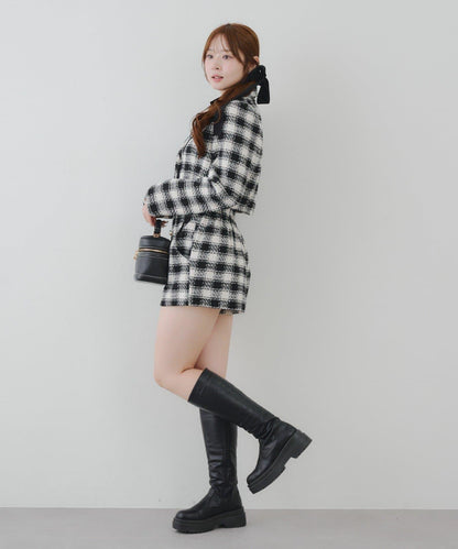 【套裝可搭配】粗花呢短款夾克