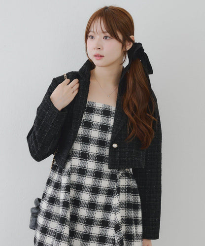【套裝可搭配】粗花呢短款夾克