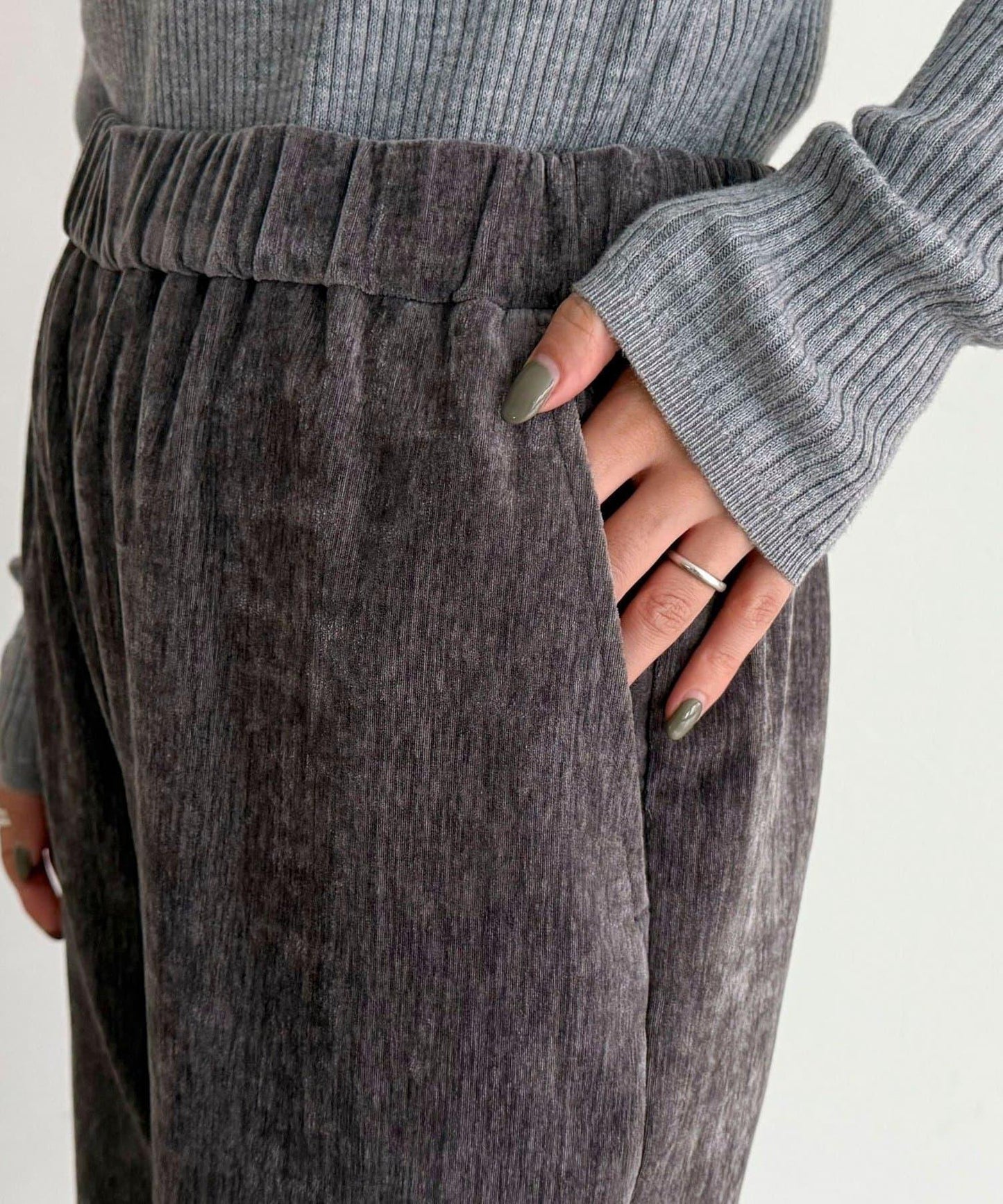 燈芯絨彈力喇叭褲