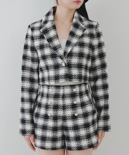 【套裝可搭配】粗花呢短款夾克