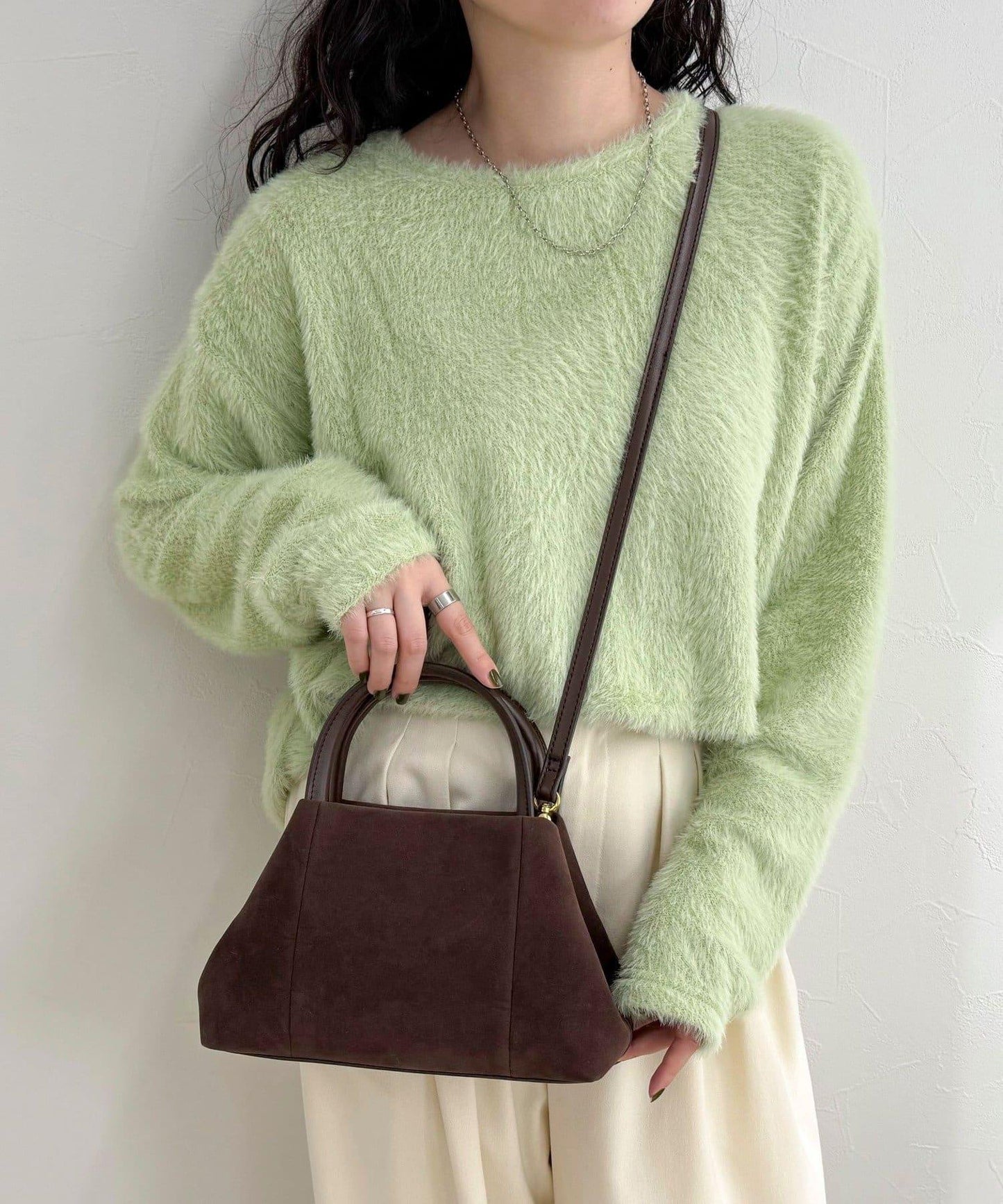 仿麂皮迷你托特包