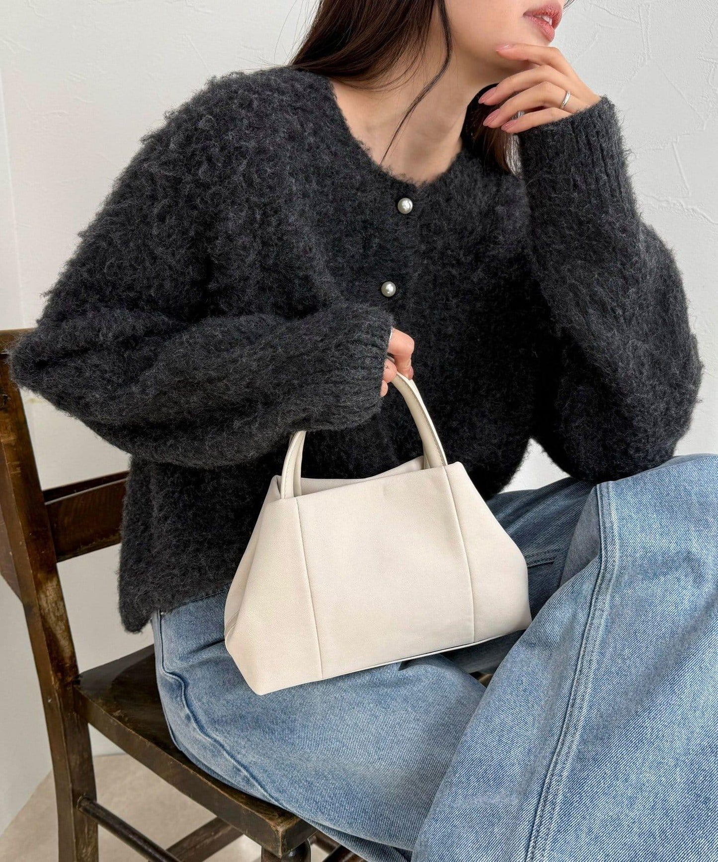 仿麂皮迷你托特包