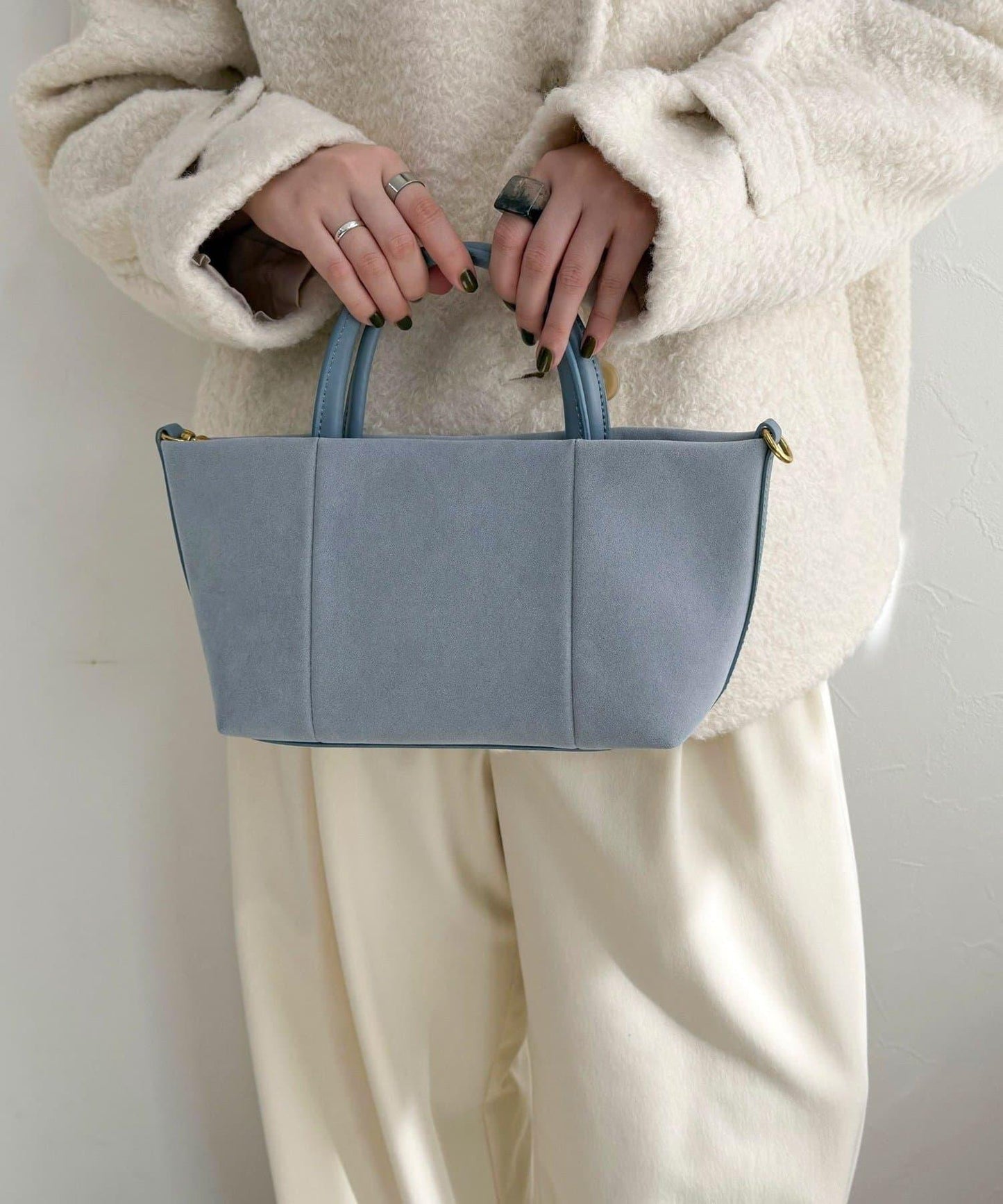 仿麂皮迷你托特包