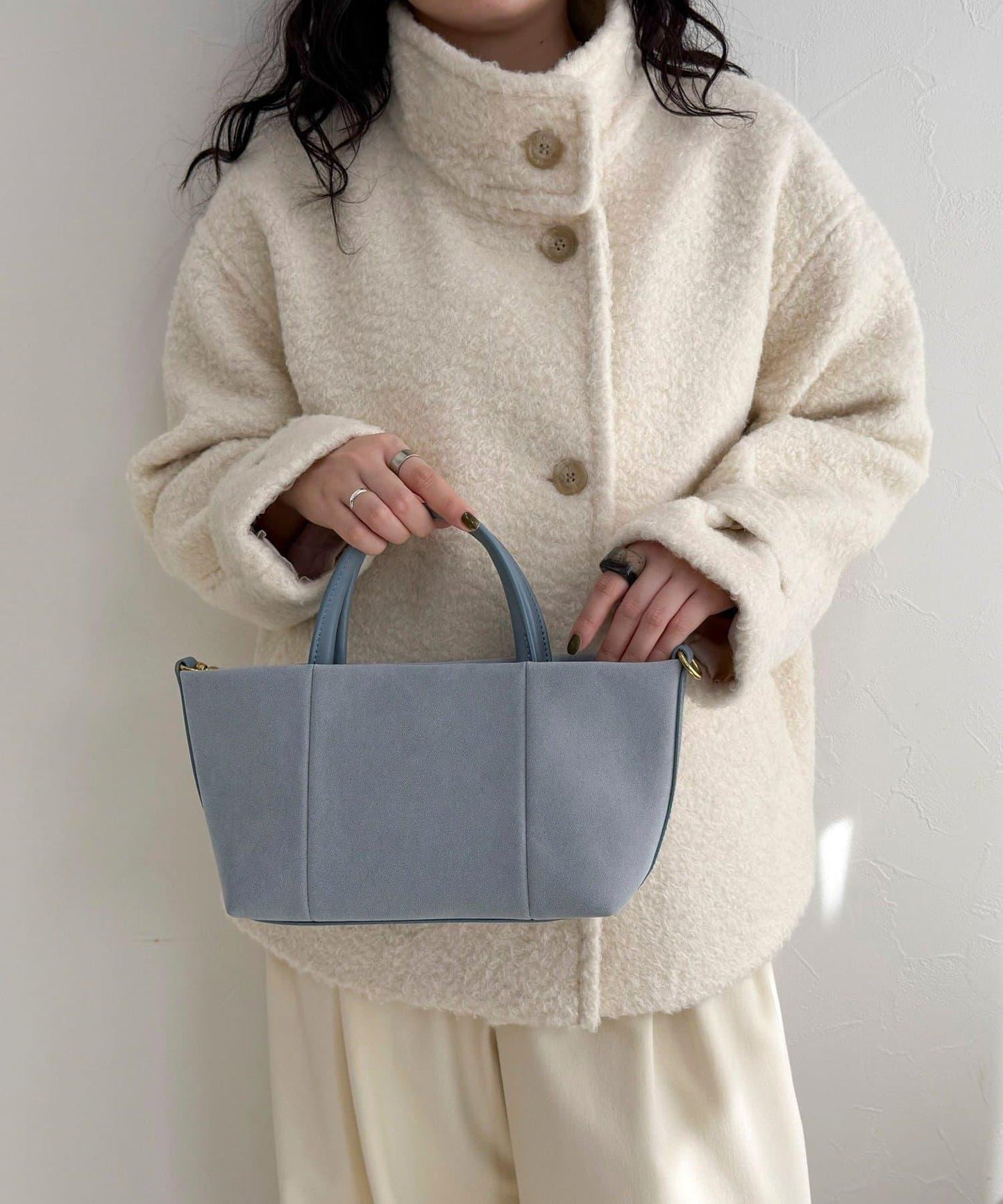 仿麂皮迷你托特包