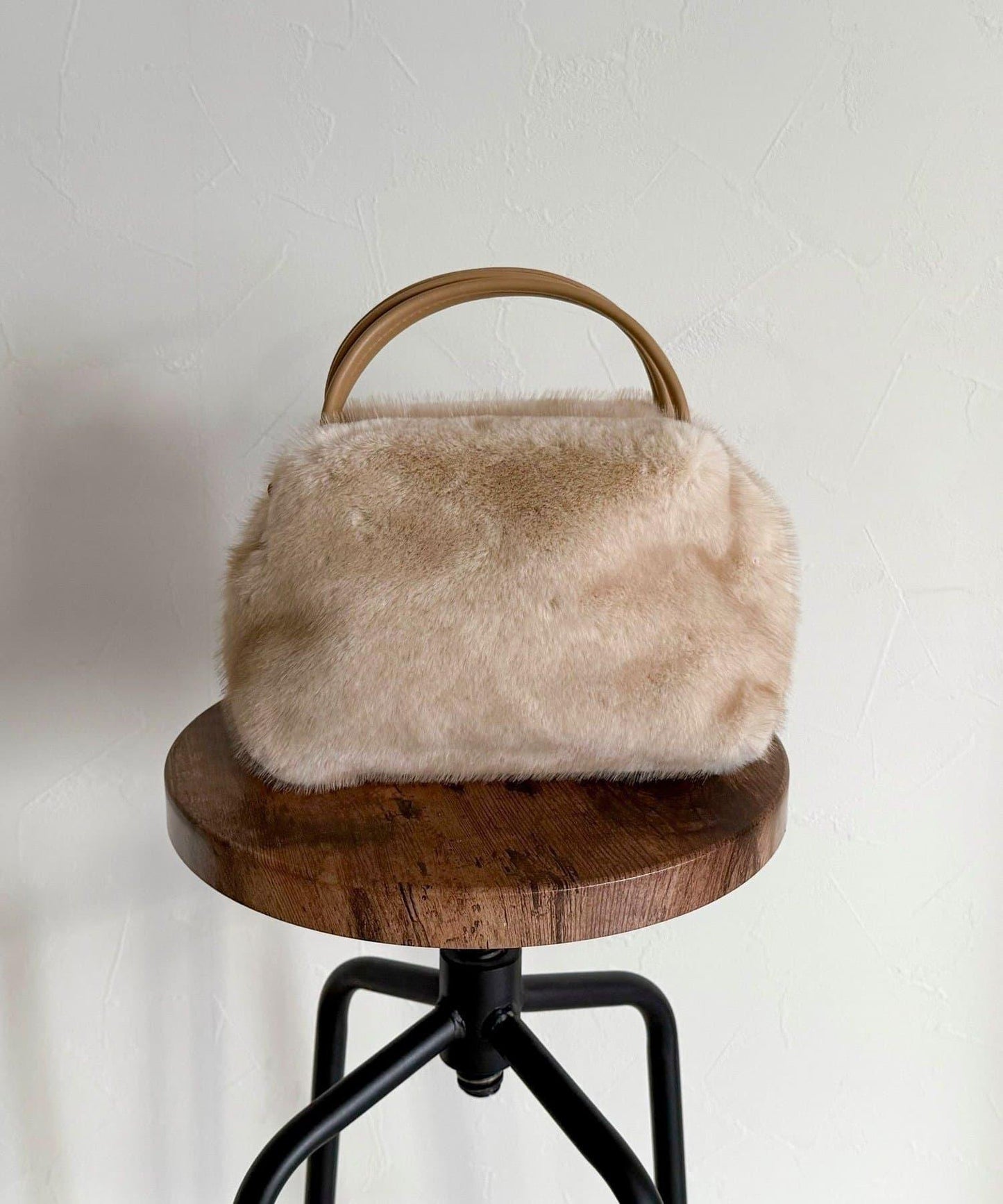 仿貂絨兩用方形托特包