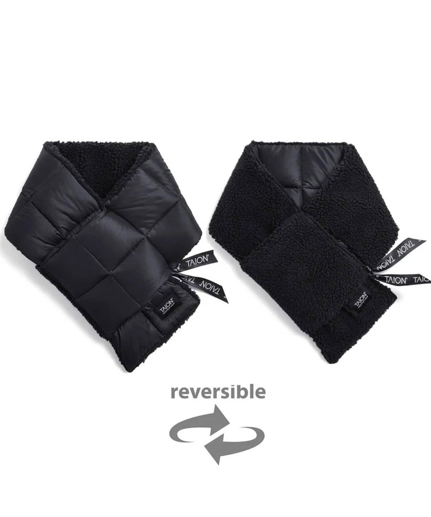 【TAION/TAION】山系可雙面穿羽絨×羊羔絨圍巾