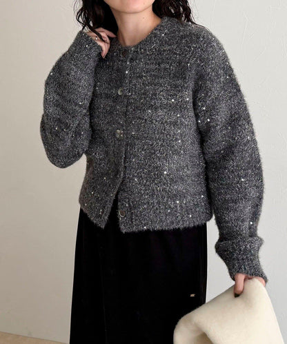 亮片針織開衫