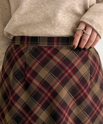 格紋中長裙