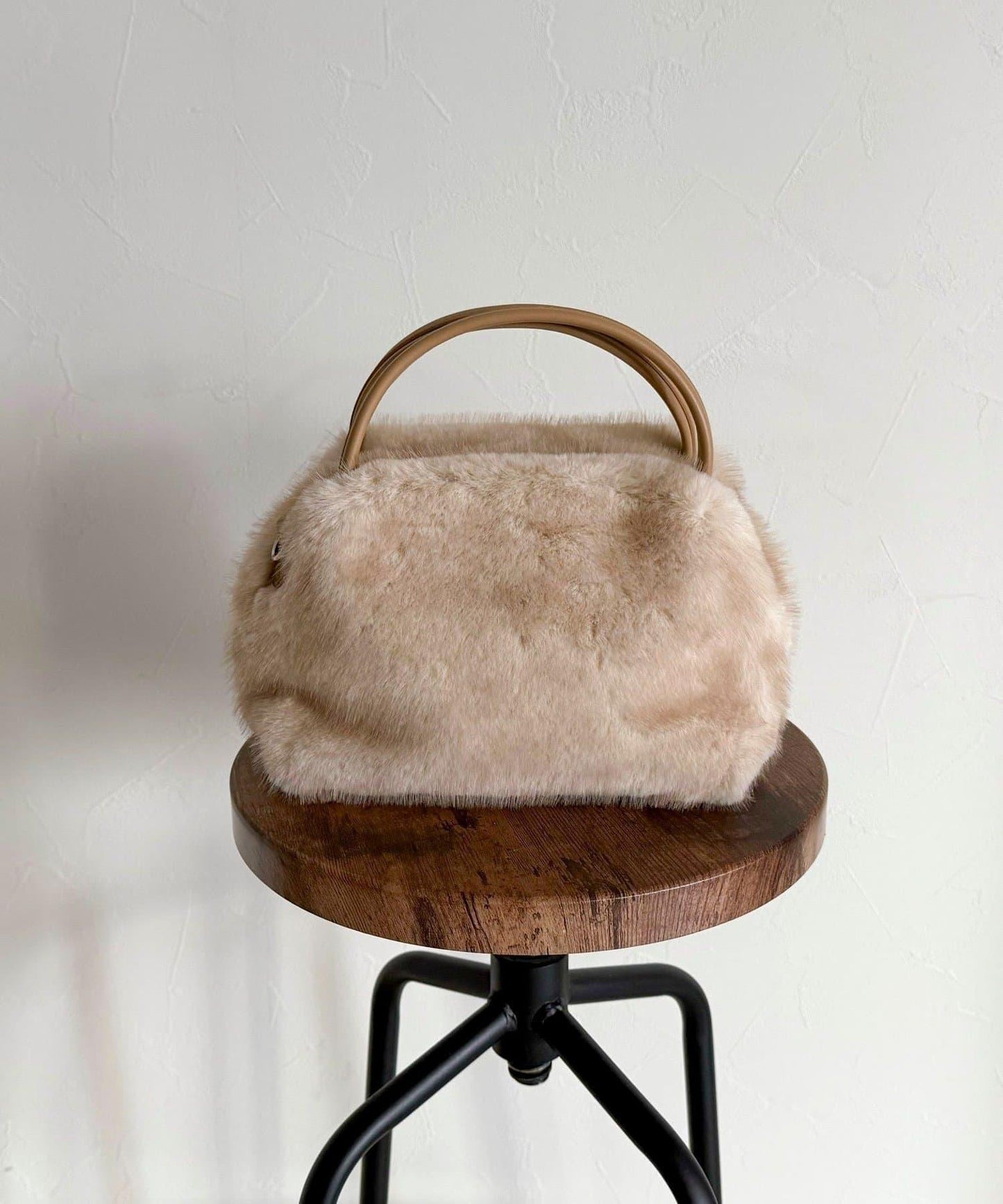 仿貂絨兩用方形托特包