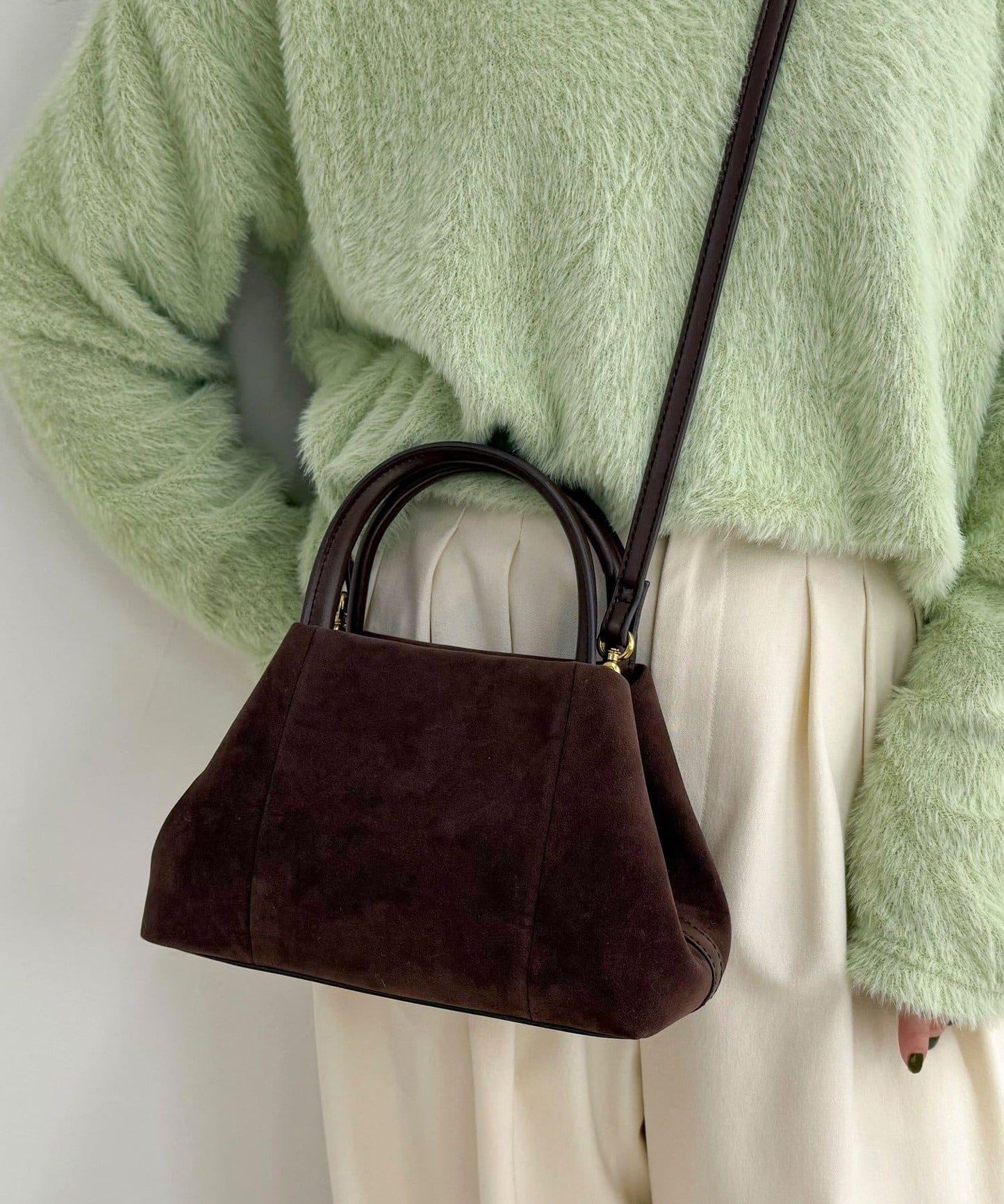 仿麂皮迷你托特包