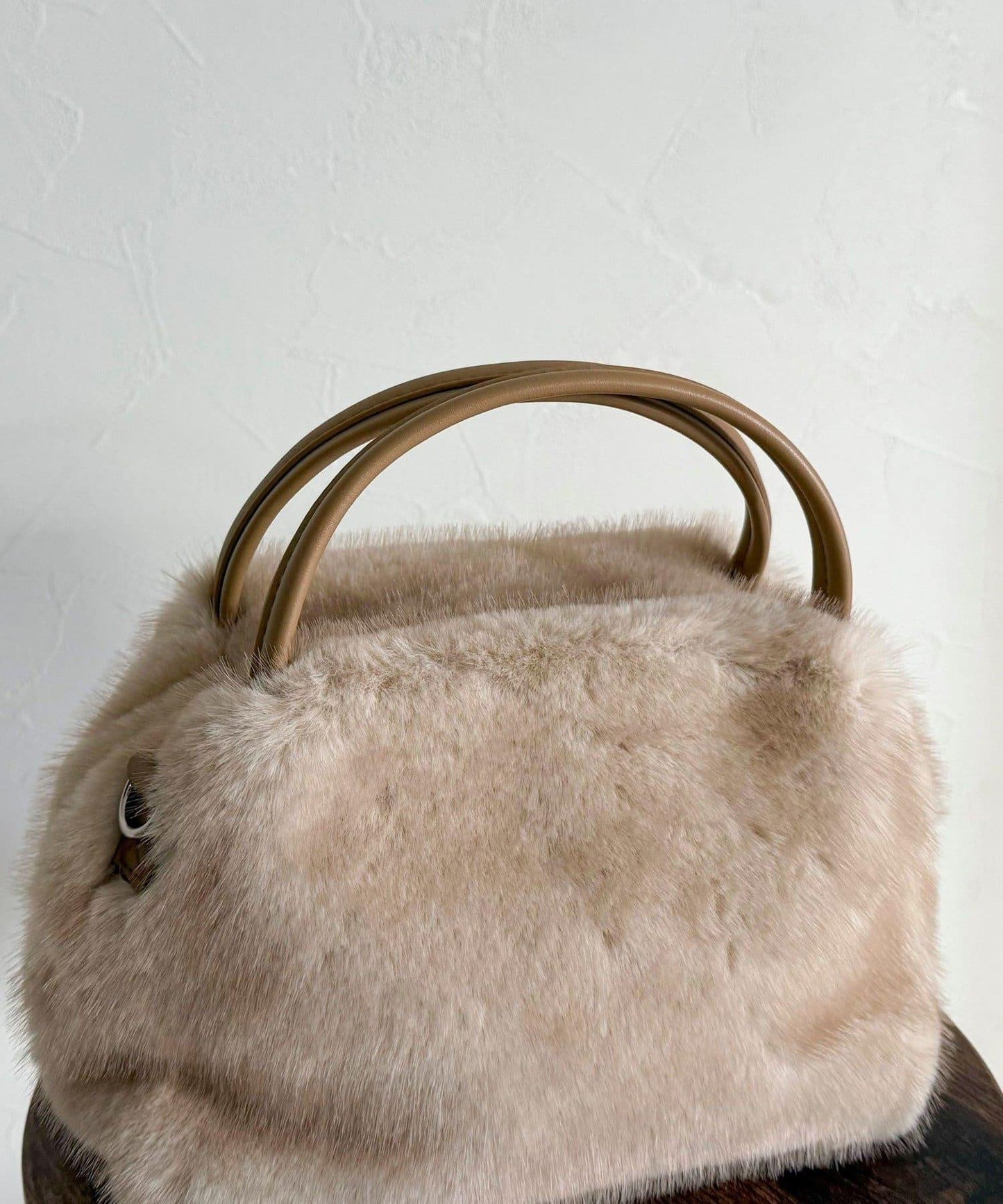 仿貂絨兩用方形托特包