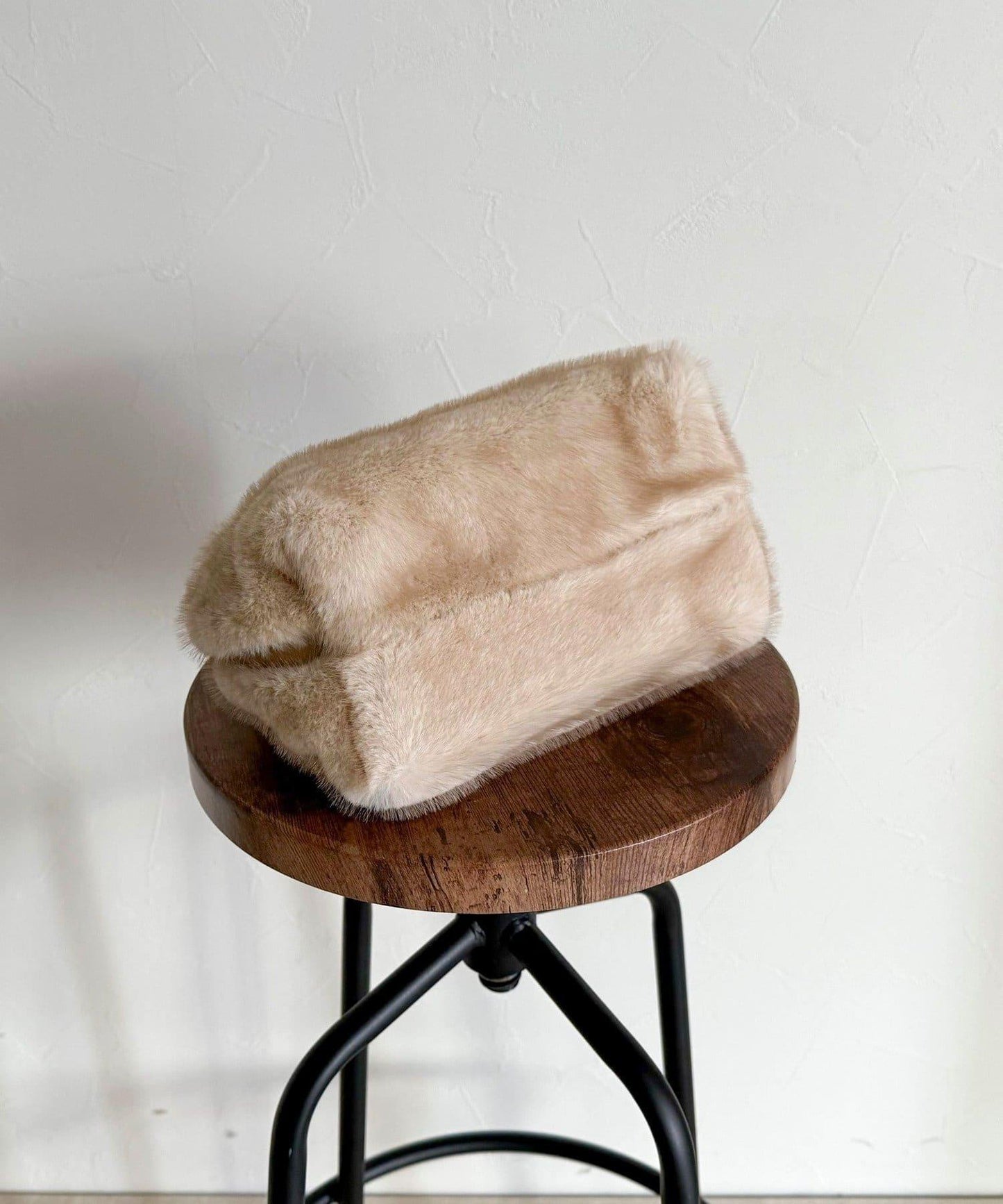 仿貂絨兩用方形托特包