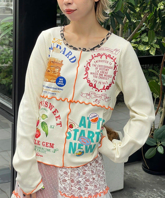 【HELLO.SANFRANCISCO/ハローサンフランシスコ】拼接印花上衣