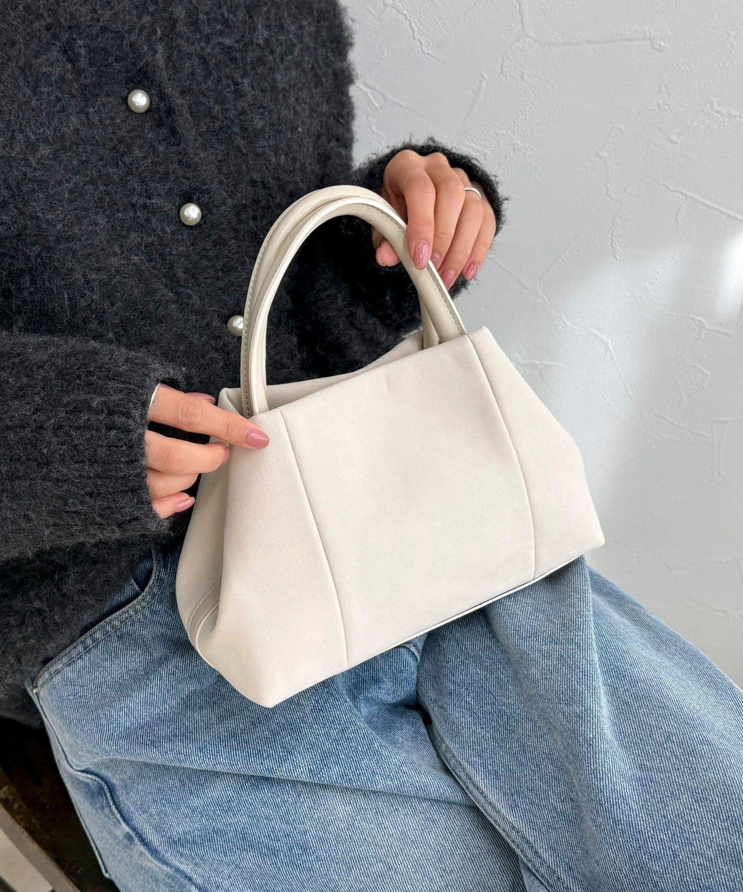 仿麂皮迷你托特包