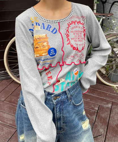 【HELLO.SANFRANCISCO/ハローサンフランシスコ】拼接印花上衣