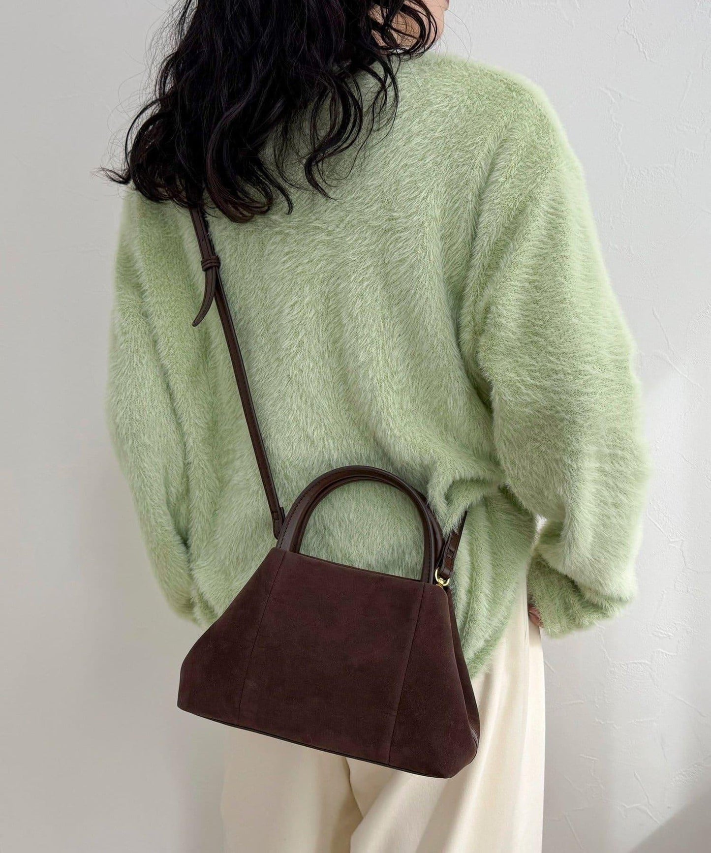 仿麂皮迷你托特包