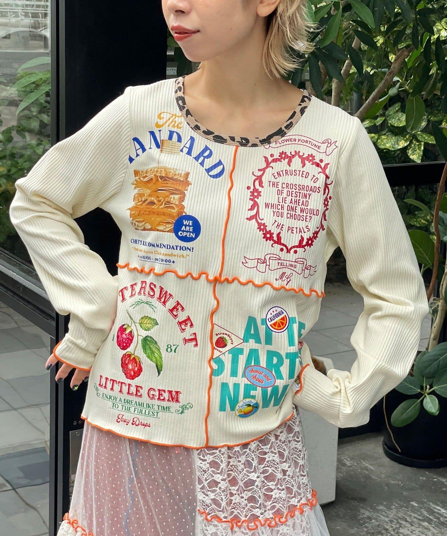 【HELLO.SANFRANCISCO/ハローサンフランシスコ】拼接印花上衣