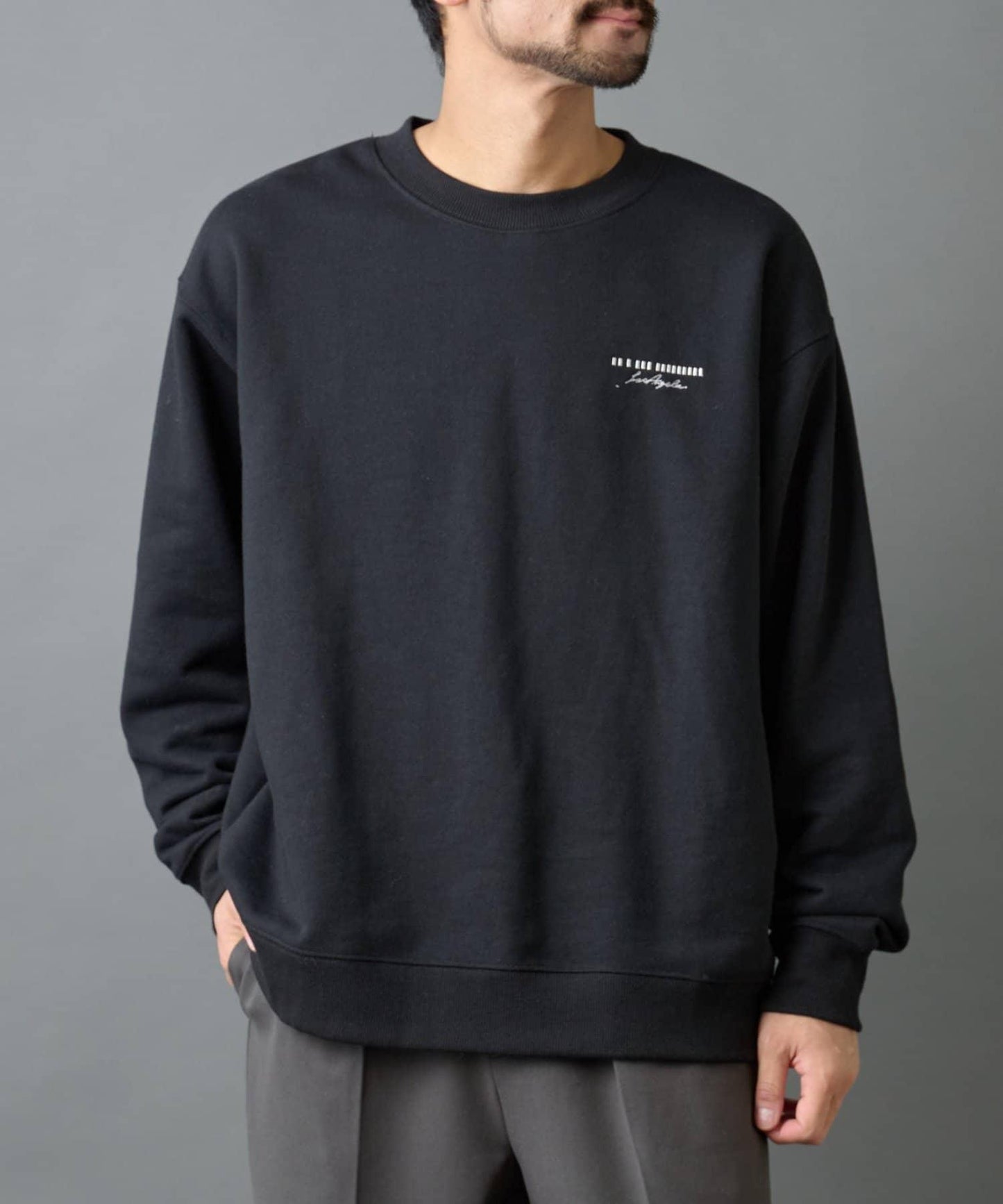 條形碼刺繡圓領衛衣