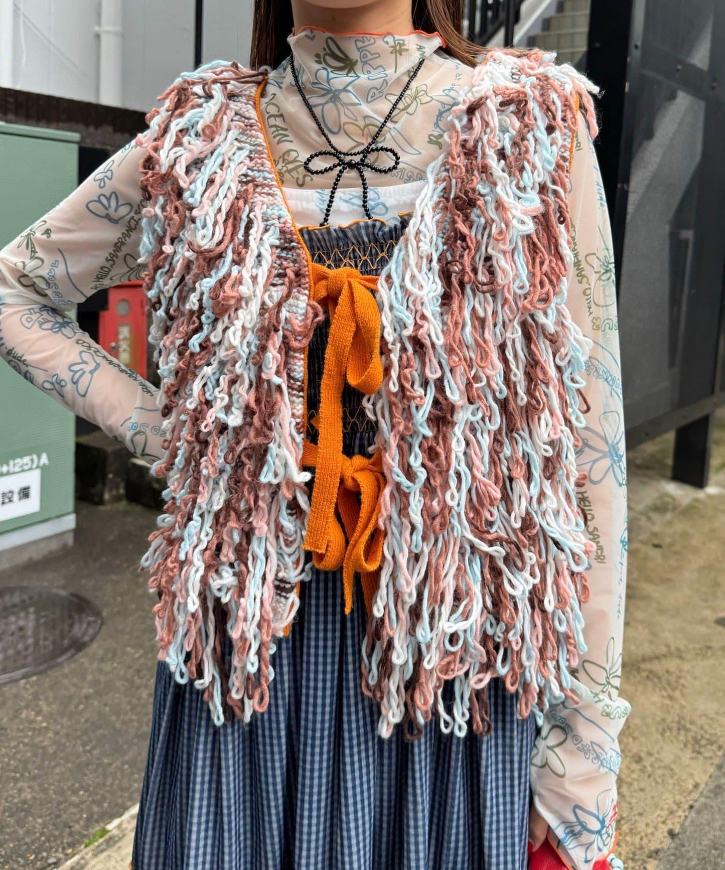 【HELLO.SANFRANCISCO/ハローサンフランシスコ】彩色流蘇緞帶馬甲