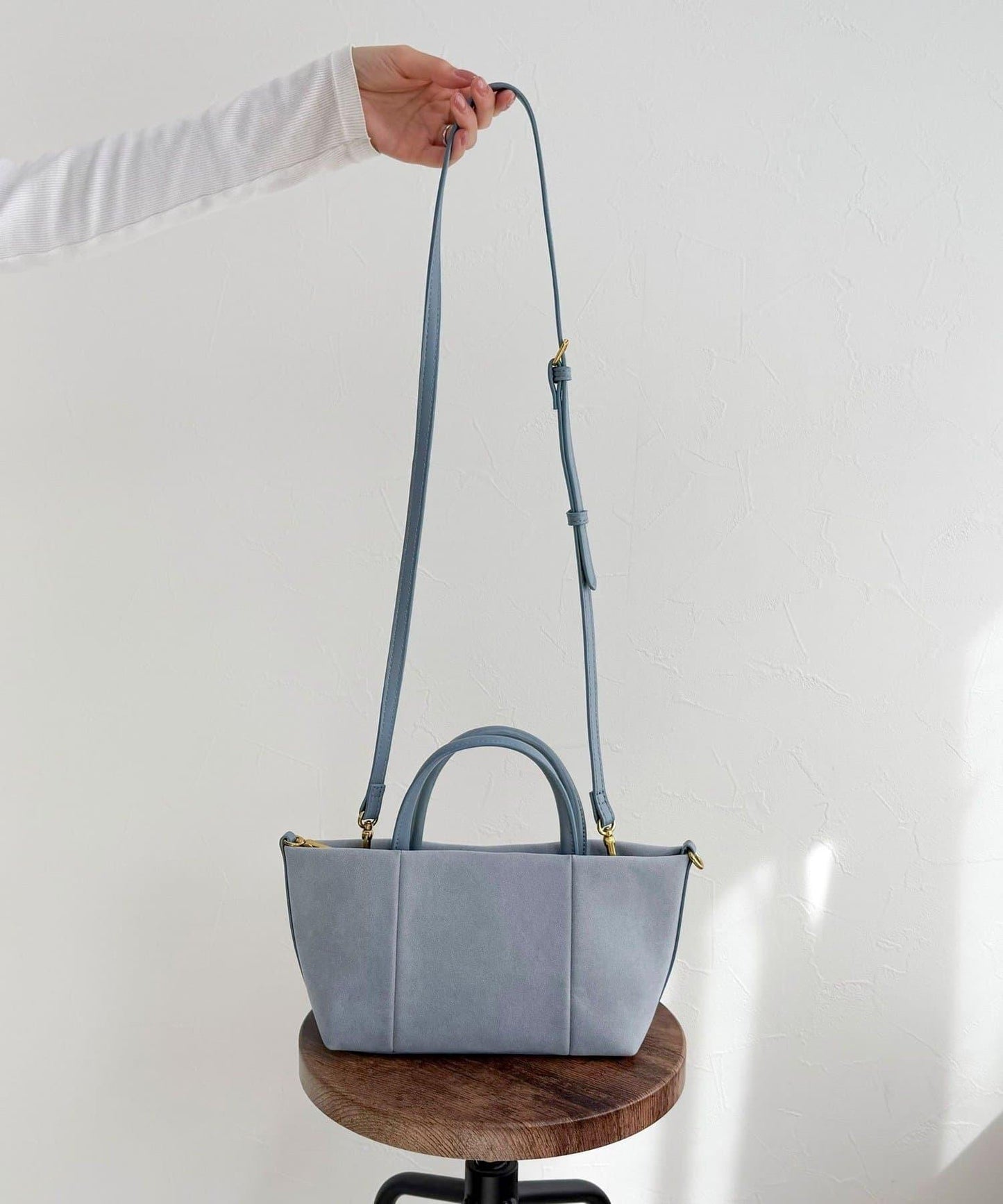 仿麂皮迷你托特包