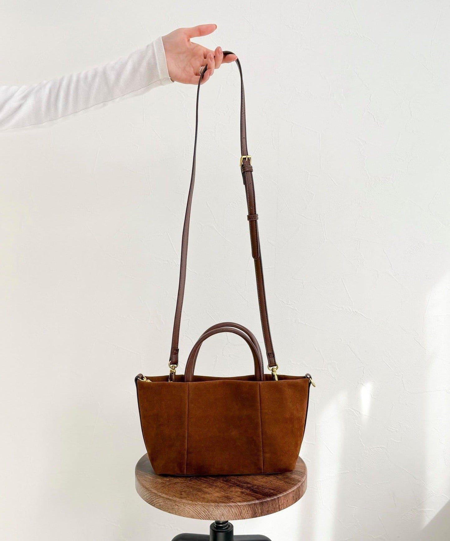 仿麂皮迷你托特包