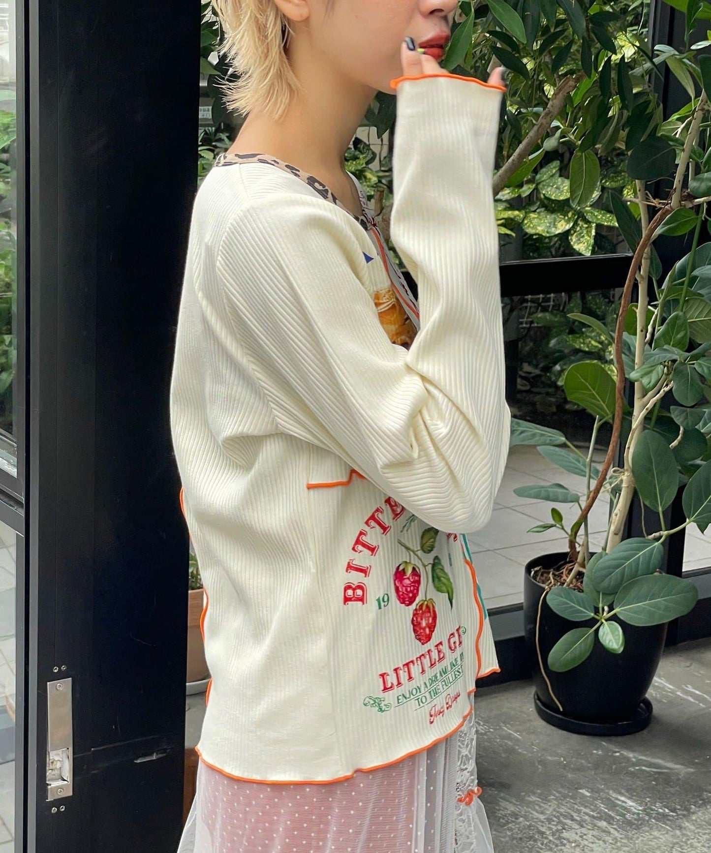 【HELLO.SANFRANCISCO/ハローサンフランシスコ】拼接印花上衣