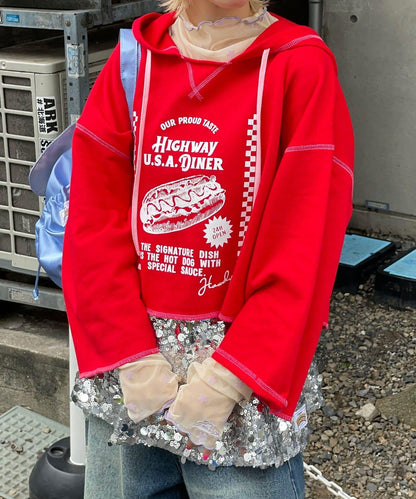 【HELLO.SANFRANCISCO/ハローサンフランシスコ】連帽印花衛衣