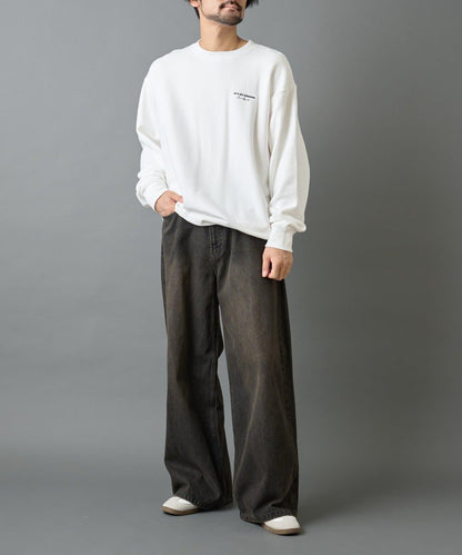 條形碼刺繡圓領衛衣