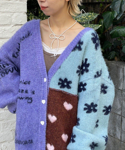 【HELLO.SANFRANCISCO/ハローサンフランシスコ】提花拼接愛心紐扣開衫