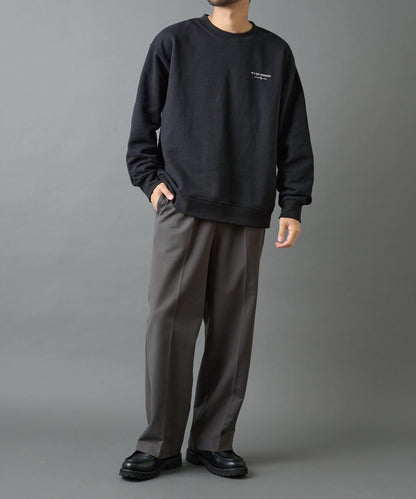 背部彈力羊毛寬鬆西裝褲