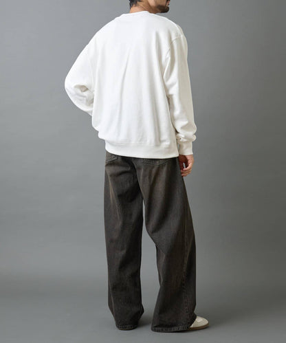 條形碼刺繡圓領衛衣