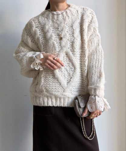 粗針織麻花毛衣
