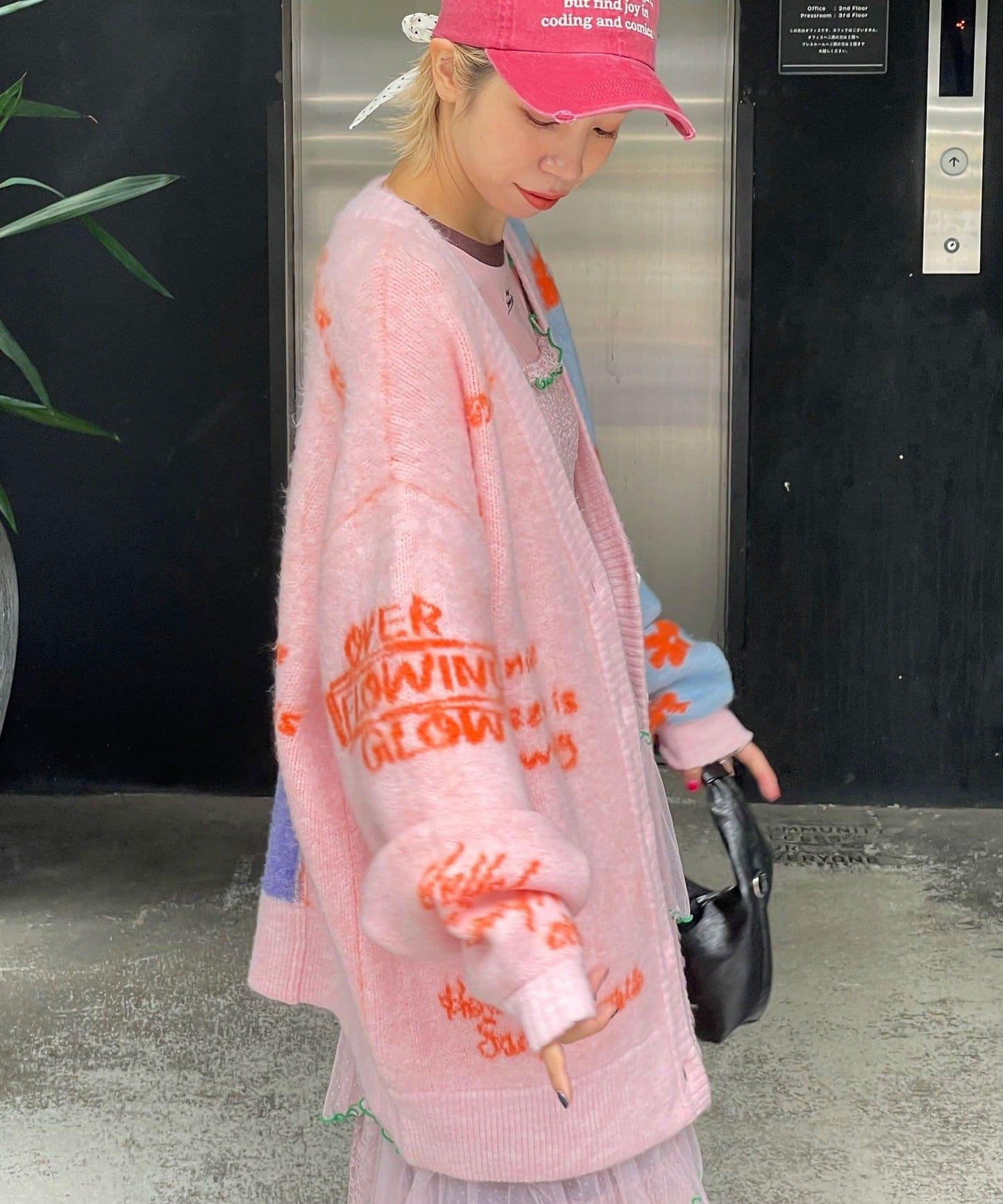 【HELLO.SANFRANCISCO/ハローサンフランシスコ】提花拼接愛心紐扣開衫