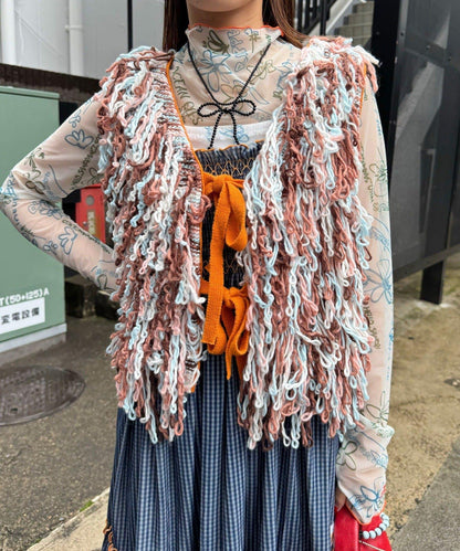 【HELLO.SANFRANCISCO/ハローサンフランシスコ】彩色流蘇緞帶馬甲